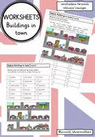 Vorschau - Arbeitsblätter - In town: Worksheet Buildings in town (4. Klasse, Playway) - Deckblatt