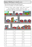 Vorschau - Arbeitsblätter - In town: Worksheet Buildings in town (4. Klasse, Playway) - Seite 1