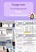 Vorschau - Arbeitsblätter - Mathe Escape room: Der verrückte Professor - Thema: Wahrscheinlichkeit (editierbar, für Präsenzunterricht) - Deckblatt