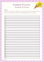 Vorschau - Arbeitsblätter - Simple Present - Grammar Task Cards (inkl. Answer Sheets und Lösungen) - Seite 1