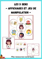 Aperçu - Apprentissages en autonomie - LES 5 SENS - AFFICHAGES ET JEU DE MANIPULATION' - Page de couverture