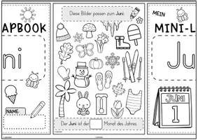 Vorschau - Unterrichtsreihen - Mini-Lapbook | Monat JUNI - Seite 1