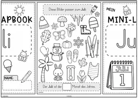 Vorschau - Unterrichtsreihen - Mini-Lapbook | Monat JULI - Seite 1