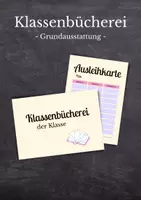 Vorschau - Poster - Grundausstattung Klassenbücherei | Schild und Ausleihkarten - Deckblatt