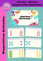 Aperçu - Jeux - Lequel a le plus de formes ? - Présentation animée en ESPAGNOL - ¿Cuál tiene más formas? - Presentación Animada - Page de couverture