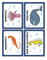 Vista previa - Manualidades / Dibujos para colorear - TARJETAS ILUSTRATIVAS EL MAR OCEANO ANIMALES - página 3