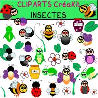 Aperçu - Cliparts/Visuels - CLIPARTS CréaKit INSECTES - Page de couverture