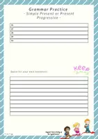 Vorschau - Arbeitsblätter - Present Progressive or Simple Present - Grammar Task Cards (inkl. Answer Sheets und Lösungen) - Seite 2