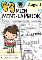 Vorschau - Unterrichtsreihen - Mini-Lapbook | Monat AUGUST - Deckblatt