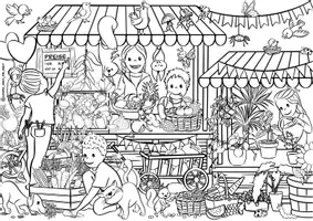 Vorschau - Arbeitsblätter - Wimmelbild Suchbild Bildkarte "Markt/Marktstand" - Seite 3