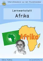 Vorschau - Unterrichtsreihen - Afrika (Sachunterricht, Klassen 3-4, Lernwerkstatt) - Deckblatt