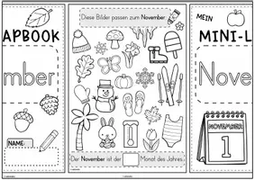 Vorschau - Unterrichtsreihen - Mini-Lapbook | Monat NOVEMBER - Seite 1