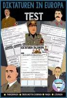 Vorschau - Arbeitsblätter - Diktaturen in Europa - Nationalsozialismus , Faschismus | Test - Quiz - Arbeitsblätter - Deckblatt