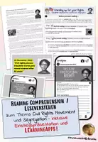 Vorschau - Arbeitsblätter - Leseverstehen / Reading Comprehension zu Claudette Colvin / Civil Rights Movement - Deckblatt