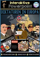 Vorschau - Unterrichtsreihen - Diktaturen in Europa - Nationalsozialismus , Faschismus etc. | Interaktive Power Point | Spektakuläre virtuelle Erfahrung - Sofort einsetzbar - Deckblatt