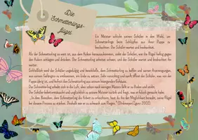 Vorschau - Poster - Halbjahr-Endjahr/ Die Schmetterlingsflügel (Geschenk zum Zeugnis; Überraschung, Motivation, Klassenleiter-Überraschung) - kostenlos - Deckblatt