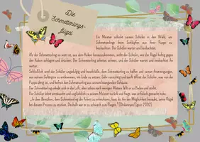 Vorschau - Poster - Halbjahr-Endjahr/ Die Schmetterlingsflügel (Geschenk zum Zeugnis; Überraschung, Motivation, Klassenleiter-Überraschung) - kostenlos - Seite 1