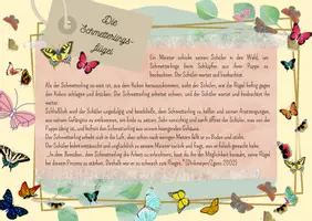 Vorschau - Poster - Halbjahr-Endjahr/ Die Schmetterlingsflügel (Geschenk zum Zeugnis; Überraschung, Motivation, Klassenleiter-Überraschung) - kostenlos - Seite 2