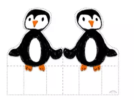 Vorschau - Mal- und Bastelvorlagen - Prickeln / Ausschneiden „PINGUINE“ zum Hinstellen - Seite 1