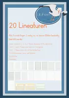 Vorschau - Arbeitsblätter - Lineaturen - 20 verschiedene, liniert, kariert, doppelseitiger Druck - Deckblatt