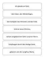 Vorschau - Stationenlernen - Glaubensbekenntnis - Sortierrätsel - Fortgeschrittene - Deckblatt