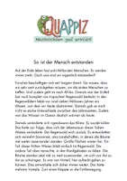 Vorschau - Text - Wie ist der Mensch entstanden? - Deckblatt
