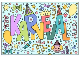 Vorschau - Mal- und Bastelvorlagen - Karneval Ausmalbild 🎉 - Seite 2