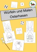 Vorschau - Arbeitsblätter - Würfeln und Malen Ostern - Materialpaket - Seite 1