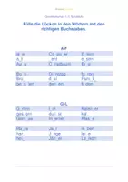Vorschau - Arbeitsblätter - Lückenwörter Grundwortschatz 1. und 2. Schulstufe - Deckblatt
