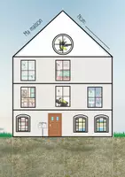Vorschau - Mal- und Bastelvorlagen - Ma maison: aufklappbares Haus (Stockwerke & Räume) - Deckblatt