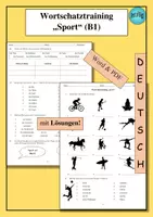 Vorschau - Arbeitsblätter - DaF / DaZ Wortschatz-Paket Sport (B1) – als PDF & Word - Seite 1