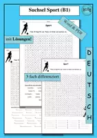 Vorschau - Arbeitsblätter - Suchsel Sport (B1) Wortschatz – als PDF & Word - Deckblatt