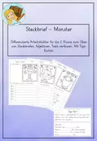 Vorschau - Arbeitsblätter - Steckbrief Monster - Übung zu Adjektiven und Texte schreiben - Deckblatt