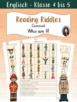 Vorschau - Arbeitsblätter - Who am I? - Reading Riddles - Carnival - Deckblatt