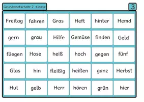 Vista previa - Unidades / Secuencias / Situaciones de Aprendizaje - Bingo de Lectura Vocabulario Básico del alemán 3 para Segundo Grado - página 2