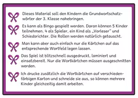 Vorschau - Stationenlernen - Lesebingos zum Grundwortschatz für die 3. Klasse - Seite 2
