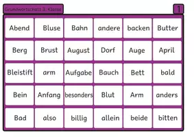 Vorschau - Arbeitsblätter - Lesebingo Grundwortschatz 1 für die 3. Klasse - Seite 3