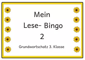 Vorschau - Arbeitsblätter - Lesebingo Grundwortschatz 2 für die 3. Klasse - Deckblatt