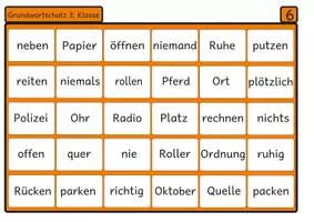 Vorschau - Arbeitsblätter - Lesebingo Grundwortschatz 6 für die 3. Klasse - Seite 3