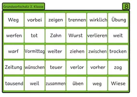 Vorschau - Arbeitsblätter - Lesebingo Grundwortschatz 8 für die 3. Klasse - Seite 2