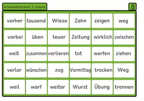 Vorschau - Arbeitsblätter - Lesebingo Grundwortschatz 8 für die 3. Klasse - Seite 3