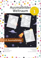 Vorschau - Mal- und Bastelvorlagen - Weltraum Ausmalbilder - Vertretungsunterricht - Deckblatt