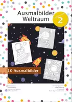 Vorschau - Mal- und Bastelvorlagen - Weltraum - 10 Ausmalbilder - Vertretungsunterricht - Deckblatt