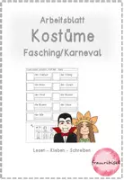 Vorschau - Arbeitsblätter - Lesen Kleben Schreiben - Kostüme (Fasching/Karneval) - Deckblatt