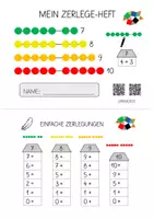 Vorschau - Arbeitsblätter - Lernheft: Die Zahlen 7, 8, 9 und 10 zerlegen (16 AB DIN A 5 mit Lernvideolinks) - Seite 1