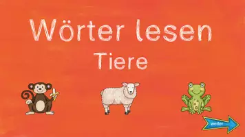 Vorschau - Aufgabenkarten - Digitale Leseübung - Wörter lesen - Tiere - Seite 3