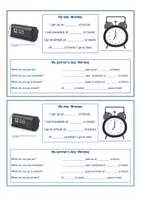 Aperçu - Feuilles d'exercices - My day and the time - Page de couverture