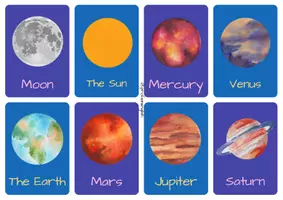 Vista previa - Tarjetas / Manipulativos - Flashcards of Space in english! - página 1