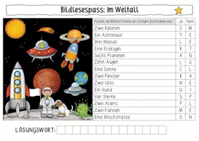 Vorschau - Arbeitsblätter - Bildlesespass Im Weltall - Seite 2