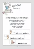 Vorschau - Präsentationen/Tafelbilder - Tafelkarten: "Mitsprechwörter, Nachdenkwörter, Merkwörter" - Deckblatt